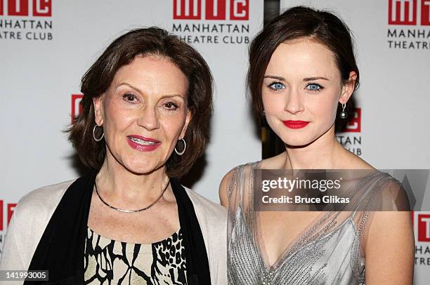 Kelly Bishop and Alexis Bledel attend "Regrets" Off-Broadway opening night celebration at Beacon on March 27, 2012 in New York City.