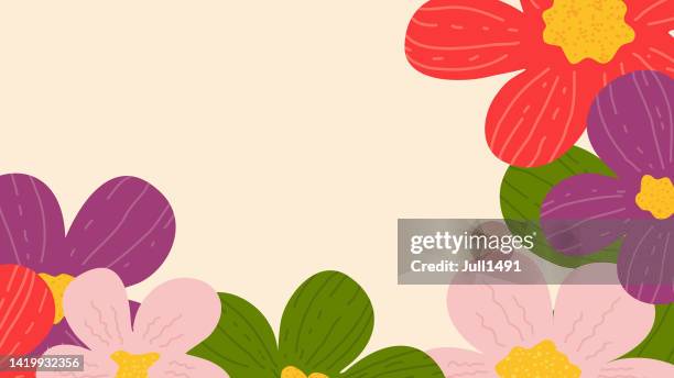 helle floral hintergrund - blumenbeet stock-grafiken, -clipart, -cartoons und -symbole