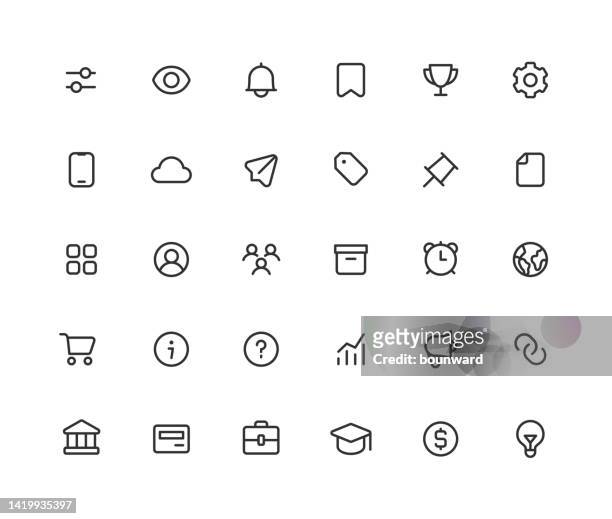 bildbanksillustrationer, clip art samt tecknat material och ikoner med part 3 of 4. user interface line icons. editable stroke. - avatar icon