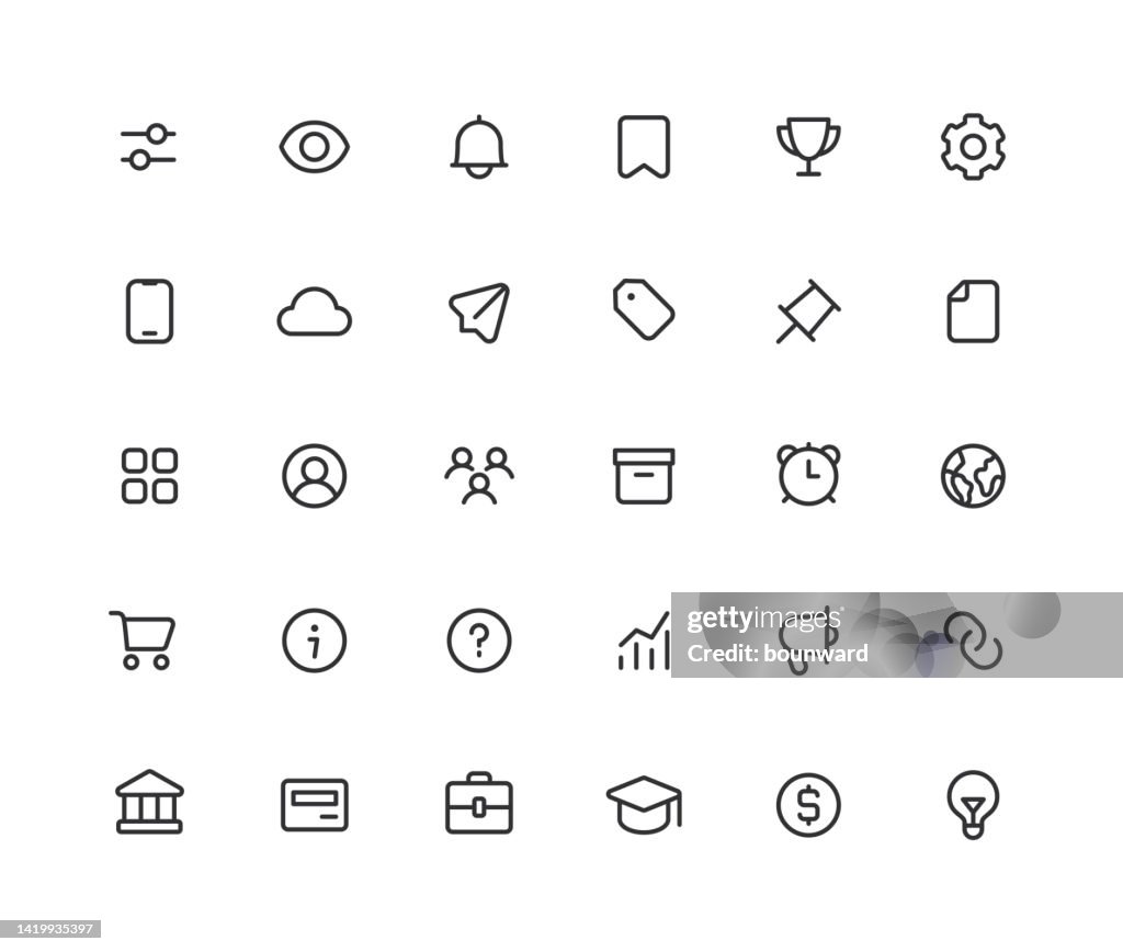 Part 3 of 4. User Interface Line Icons. Editable Stroke.