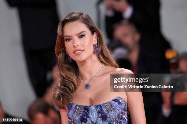 Alessandra Ambrosio attends the "Riget Exodus red carpet at the 79th Venice International Film Festival on September 01, 2022 in Venice, Italy.