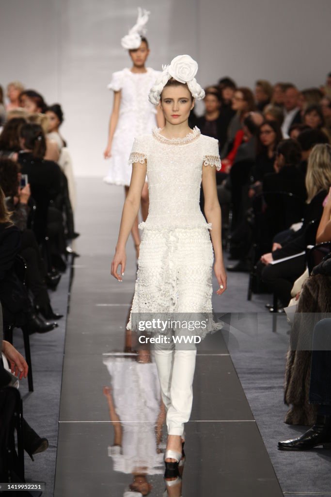 Chanel Spring 2009 A model on the runway at Chanel Haute Couture's spring 2009 show at ...