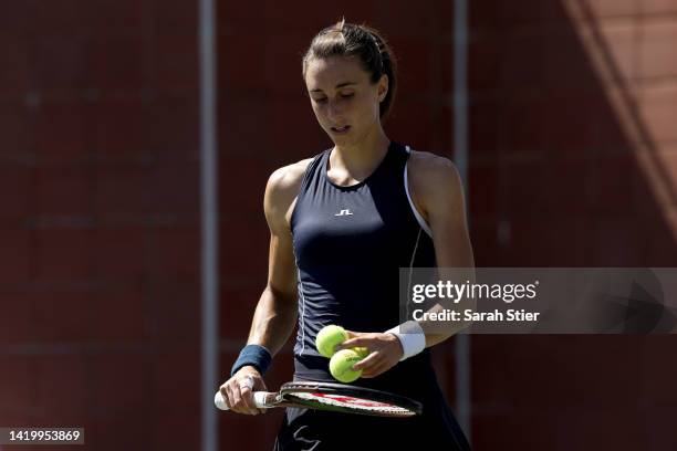 Petra Martic of Croatia looks on against Paula Badosa of Spain during their Women's Singles Second Round match on Day Four of the 2022 US Open at...