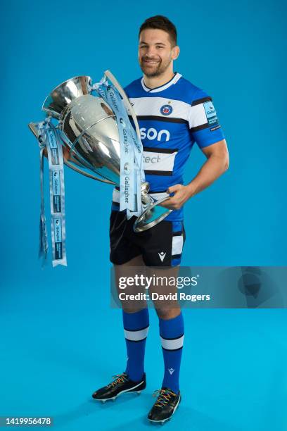 Charlie Ewels of Bath Rugby poses during the Gallagher Premiership Rugby Season Launch at Twickenham Stadium on September 01, 2022 in London, England.