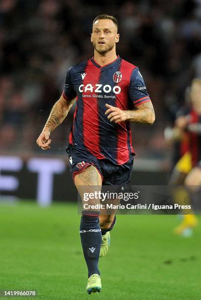 Marko Arnautovic of Bologna FC in action during the Serie A match between Bologna FC and US Salernitana at Stadio Renato Dall'Ara on September 01,...