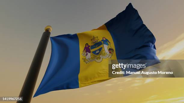 flag of philadelphia, pennsylvania, usa - pennsylvania flag stock pictures, royalty-free photos & images