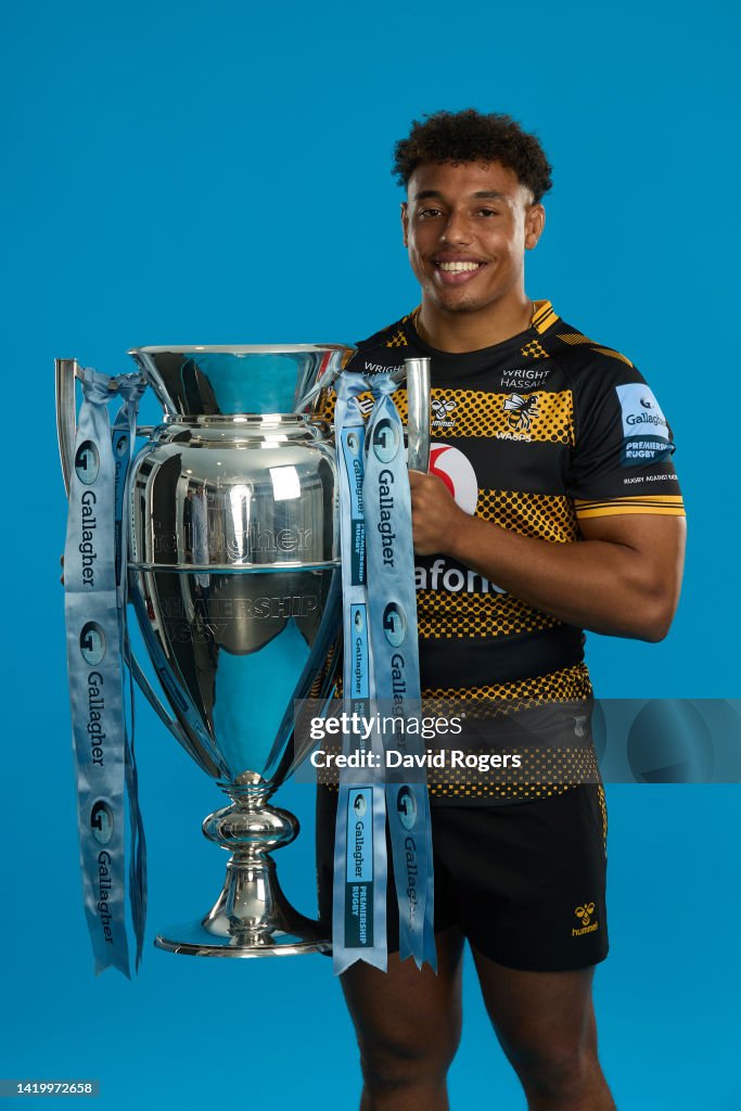 Prem Rugby Launch Gabriel Oghre of Wasps poses during the Gallagher Premiership Rugby ...