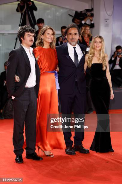 Eliseo Inarritu, Maria Eladia Hagerman, director Alejandro Gonzales Inarritu and María Eladia Inarritu attend the Netflix film "Bardo" red carpet at...