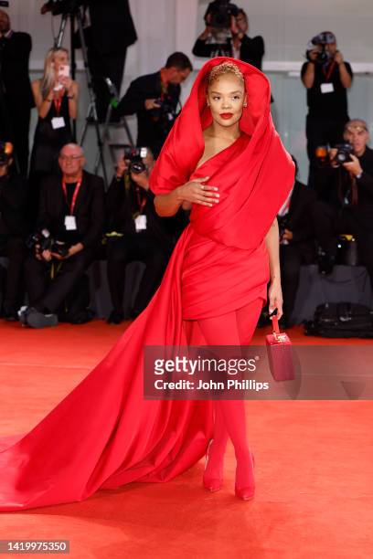 Tessa Thompson attends the Netflix film "Bardo" red carpet at the 79th Venice International Film Festival on September 01, 2022 in Venice, Italy.