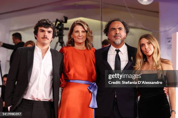Eliseo Inarritu, Maria Eladia Hagerman, director Alejandro Gonzales Inarritu and María Eladia Inarritu attend the "Bardo" red carpet at the 79th...