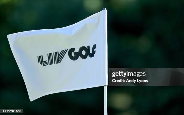 Hole flags during the pro-am prior to the LIV Golf Invitational - Boston at The Oaks golf course at The International on September 01, 2022 in...