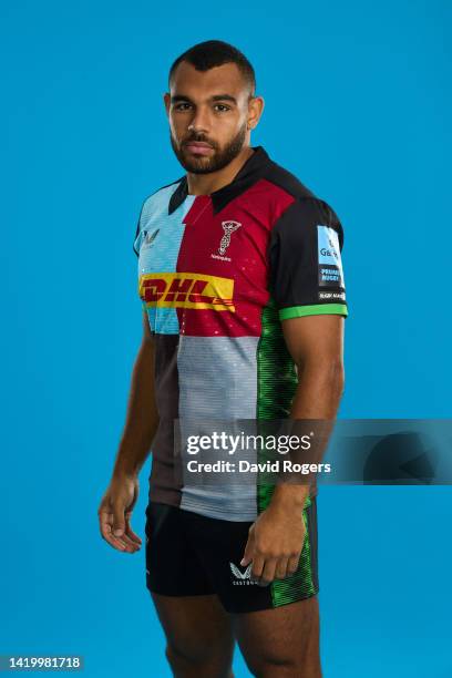 Joe Marchant of Harlequins poses during the Gallagher Premiership Rugby Season Launch at Twickenham Stadium on September 01, 2022 in London, England.