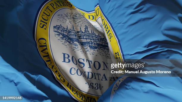 flag of boston, massachusetts, usa - cambridge union stock pictures, royalty-free photos & images
