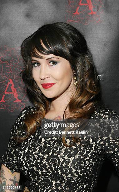 Blogger Chrystie Corns attends the Apothic white wine launch at The Wooly on March 27, 2012 in New York City.