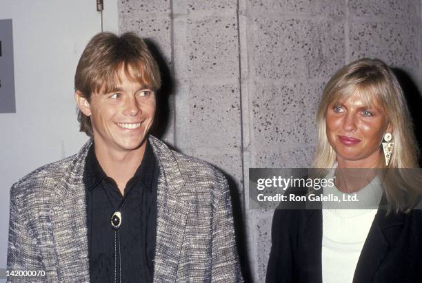 Actor Christopher Atkins and wife Lyn Barron attend the "Listen to Me" Beverly Hills Premiere on May 3, 1989 at the Samuel Goldwyn Theatre in Beverly...