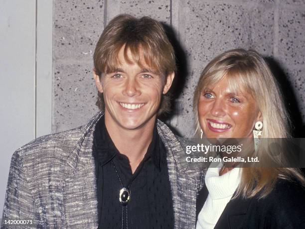 Actor Christopher Atkins and wife Lyn Barron attend the "Listen to Me" Beverly Hills Premiere on May 3, 1989 at the Samuel Goldwyn Theatre in Beverly...