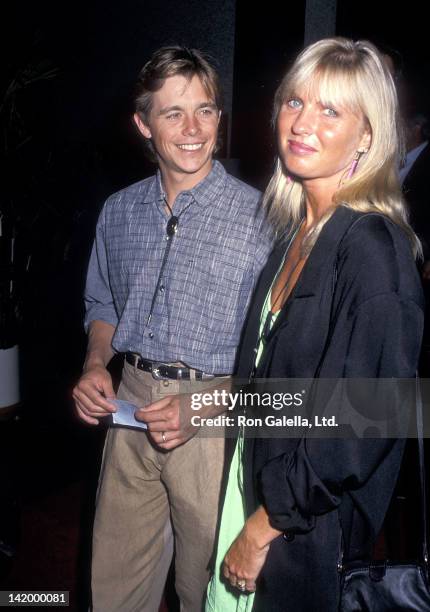 Actor Christopher Atkins and wife Lyn Barron attend Greg Gorman's 40th Birthday Party on June 29, 1989 at Tramps in West Hollywood, California.