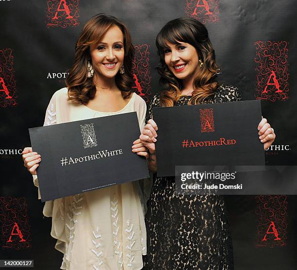 Bachelorette star Ashley Hebert and her sister Chrystie Corn attend the Apothic white wine launch at The Wooly on March 27, 2012 in New York City.