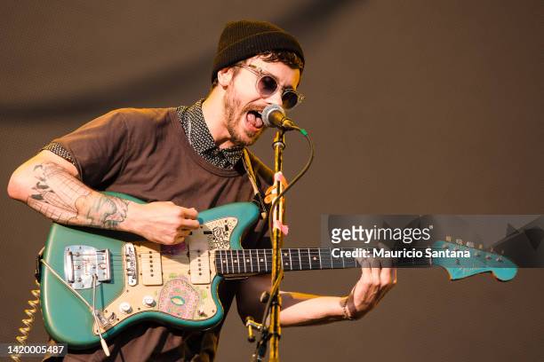 John Gourley member of the band Portugal The Man performs live on stage at Lollapalooza Brazil Festival on April 05, 2014 in Sao Paulo, Brazil.