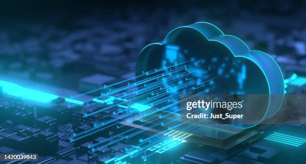 cloud computing backup cyber security fingerprint identity encryption technology - all access imagens e fotografias de stock