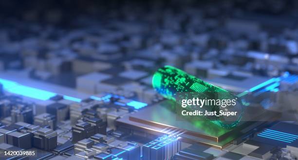 solid state battery for ev electric vehicle, new research and development batteries with solid electrolyte energy storage for automotive car industry - battery power stockfoto's en -beelden