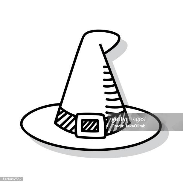 witch hat doodle 5 - hexenhut stock-grafiken, -clipart, -cartoons und -symbole