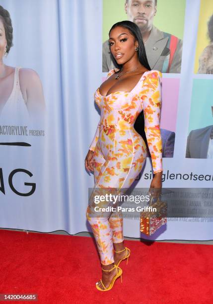 Porsha Williams attend the premiere of “Single Not Searching” hosted by Lisa Raye at Silverspot Cinema at The Battery Atlanta on September 01, 2022...