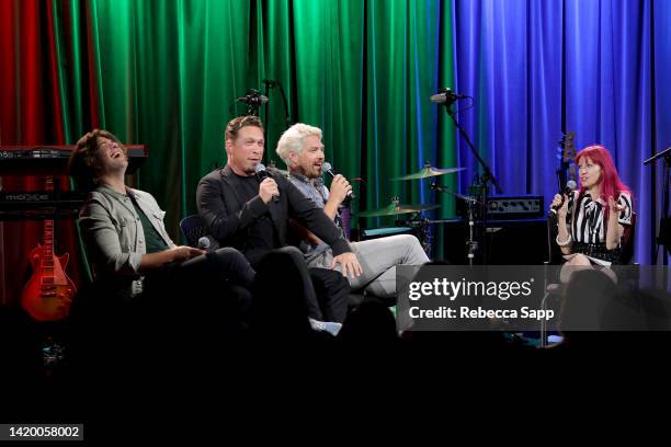 Zac Hanson, Isaac Hanson and Taylor Hanson of Hanson speak with Lyndsey Parker at An Evening With Hanson at The GRAMMY Museum on September 01, 2022...