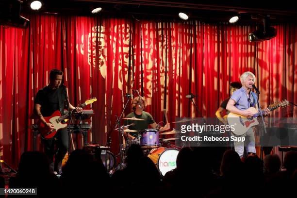 Isaac Hanson, Zac Hanson, and Taylor Hanson of Hanson performat An Evening With Hanson at The GRAMMY Museum on September 01, 2022 in Los Angeles,...