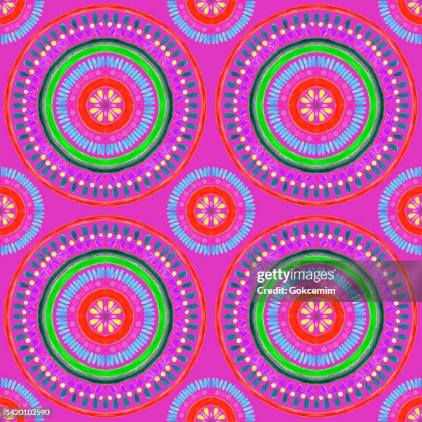 hand painted multi colored bohemian tile. vector tile pattern, lisbon arabic floral mosaic, mediterranean seamless ornament, geometric folklore ornament. tribal ethnic vector texture. - islamic pattern stock illustrations