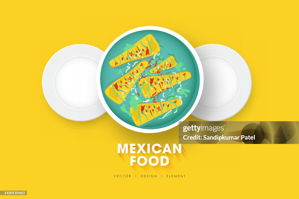 Mexican food flat design