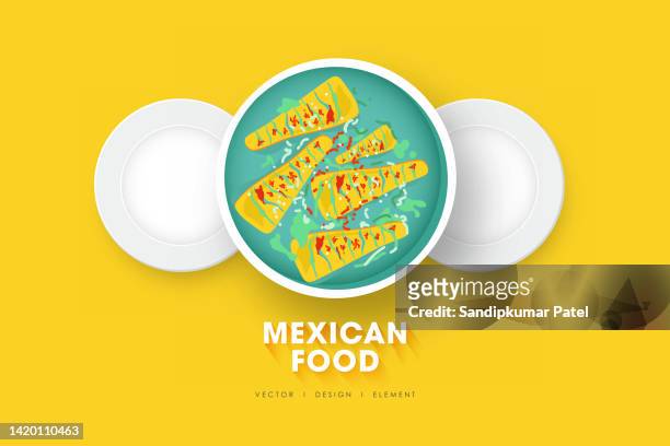 mexican food flat design - fajita 幅插畫檔、美工圖案、卡通及圖標