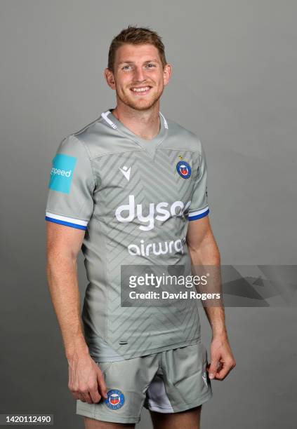 Ruaridh McConnochie of Bath Rugby poses for a portrait during the squad photocall for the 2022-2023 Gallagher Premiership Rugby season at Farleigh...