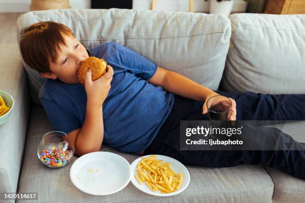 obesity is a major cause of diabetes - chubby teen boy stock pictures, royalty-free photos & images