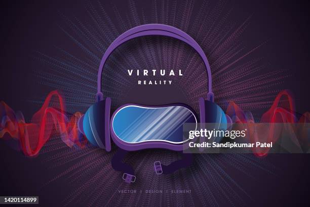 virtual reality helmet. new technologies for games. - computer gaming background stock illustrations