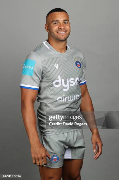 Jonathan Joseph of Bath Rugby poses for a portrait during the squad photocall for the 2022-2023 Gallagher Premiership Rugby season at Farleigh House...