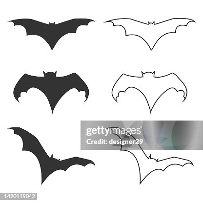 Bat Icon Set. Bat Icon Set.
