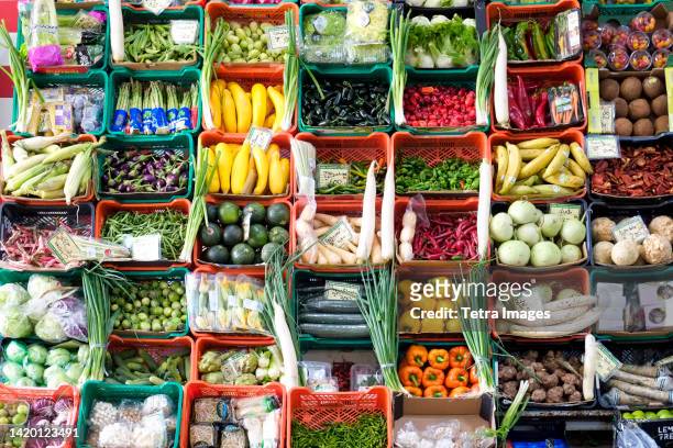 portugal, lisbon, fresh vegetables at local farmer market - lisbon food stock pictures, royalty-free photos & images