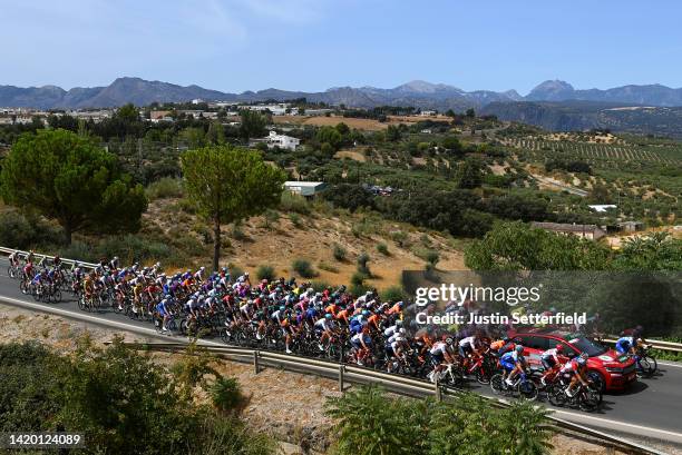 Remco Evenepoel of Belgium and Team Quick-Step - Alpha Vinyl - Red Leader Jersey, Mads Pedersen of Denmark and Team Trek - Segafredo - Green Points...