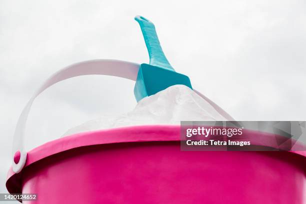 pink sand bucket sculpture - wildwood new jersey stock pictures, royalty-free photos & images