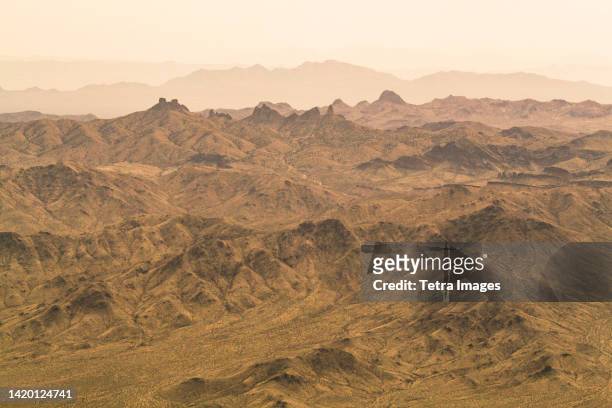 united states, nevada, arial view of mojave desert - arial desert stock-fotos und bilder