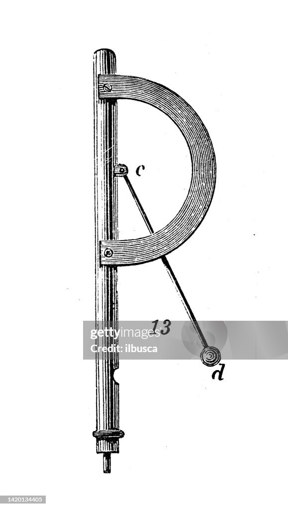 Antique illustration, physics principles and experiments, electricity and magnetism: Quadrant Electrometer