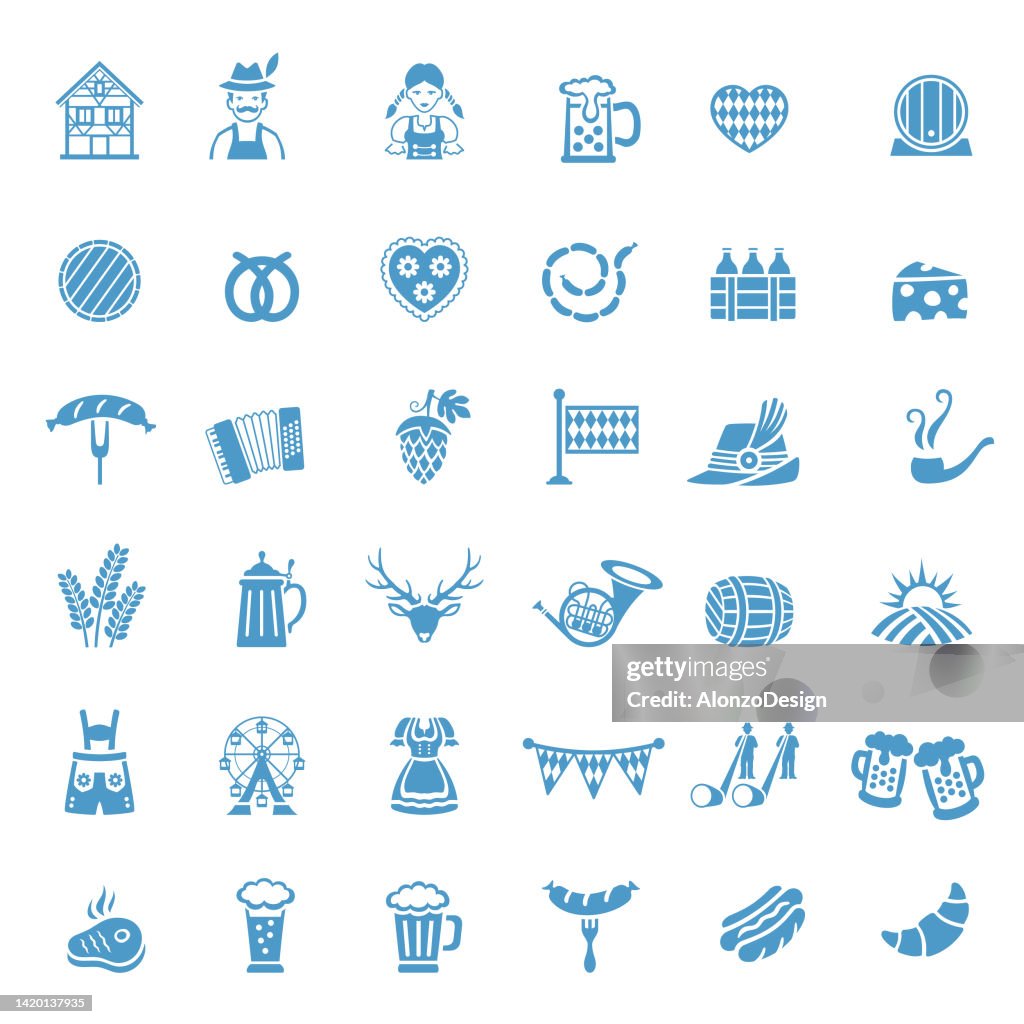Beer Fest. Beer Festival Icon Set.