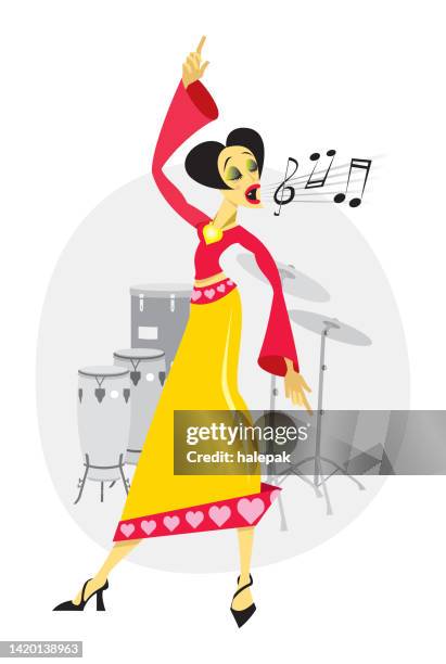 woman singer - opera stock illustrations