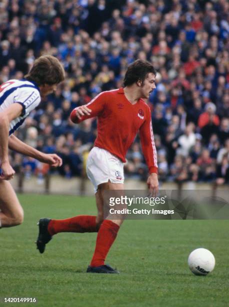 Bolton Wanderers defender Sam Allardyce in action in the clubs red away kit during a First Division match against Brighton & Hove Albion on September...