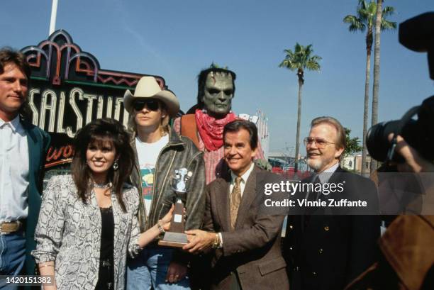 Marie Osmond , Alan Jackson C) and Dick Clark during Academy of Country Music Awards Nomination at California Universal Ampitheatre in Universal...