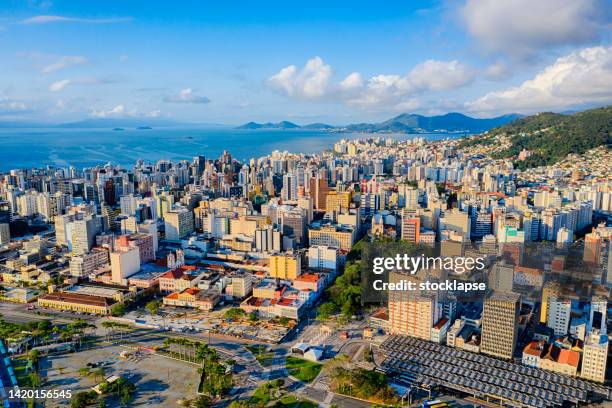 aerial view of  florianopolis cityscape, santa catarina, brazil - florianopolis stock pictures, royalty-free photos & images