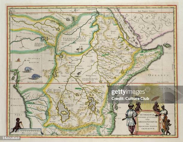 Map of Ethiopia showing Five African states, c.1690, after G.Bleau's 'Grooten Atlas', 1648-65