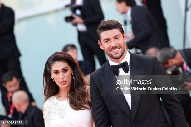 Cecilia Rodriguez and Ignazio Moser attend the "Bones And All" red carpet at the 79th Venice International Film Festival on September 02, 2022 in...
