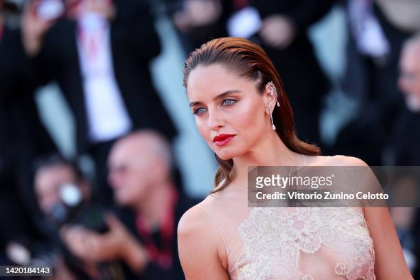 Matilde Gioli attends the "Bones And All" red carpet at the 79th Venice International Film Festival on September 02, 2022 in Venice, Italy.